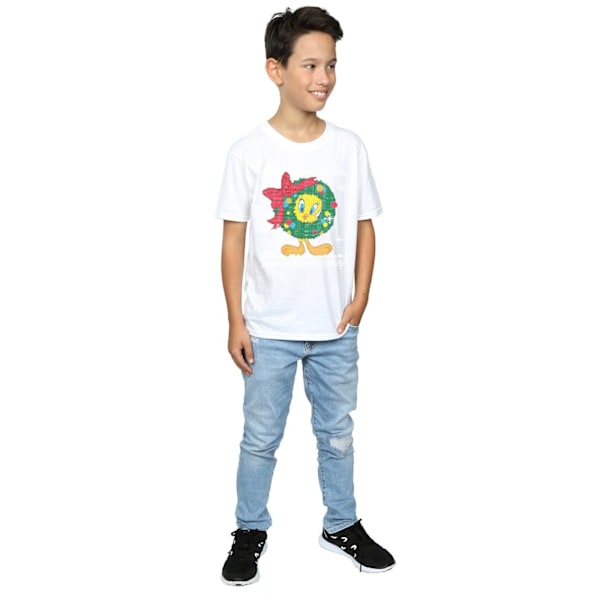 Looney Tunes Boys Tweety Pie Jul Fair Isle T-shirt 12-13 White 12-13 Years