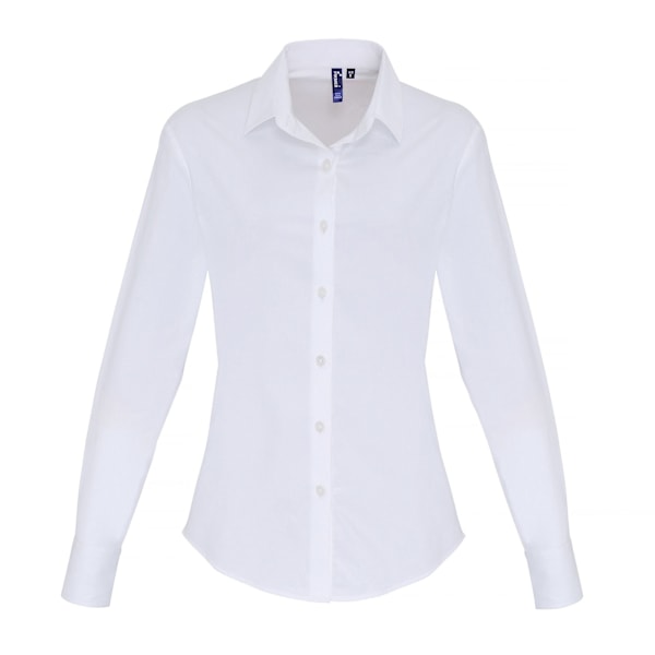 Premier Dam/Dam Stretch Fit Poplin Långärmad Blus 3XL White 3XL