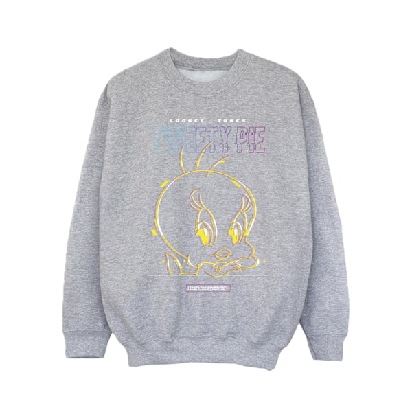 Looney Tunes Flickor Tweety Glitch Sweatshirt 7-8 År Sports Grå Sports Grey 7-8 Years