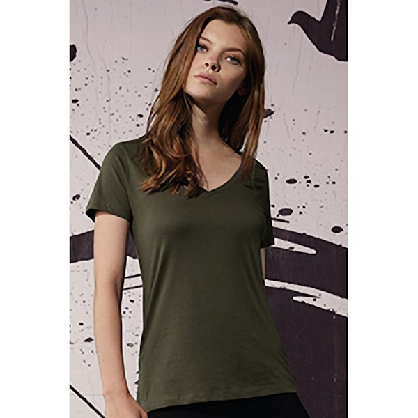 B&C Dam/Damer Favourite Organic Cotton V-Neck T-Shirt XS Khaki Khaki XS