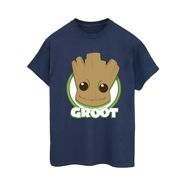 Guardians Of The Galaxy Dam/Damer Groot Badge Bomull Boyfriend T-Shirt Navy Blue S