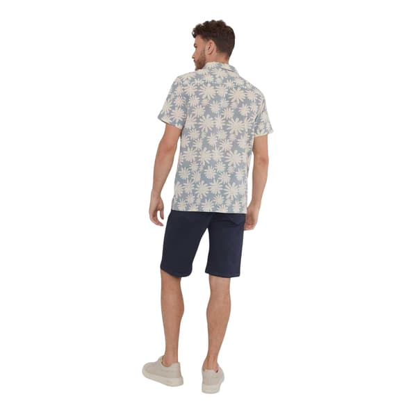 Threadbare blommiga kortärmad skjorta för män S dammblå Dusty Blue S