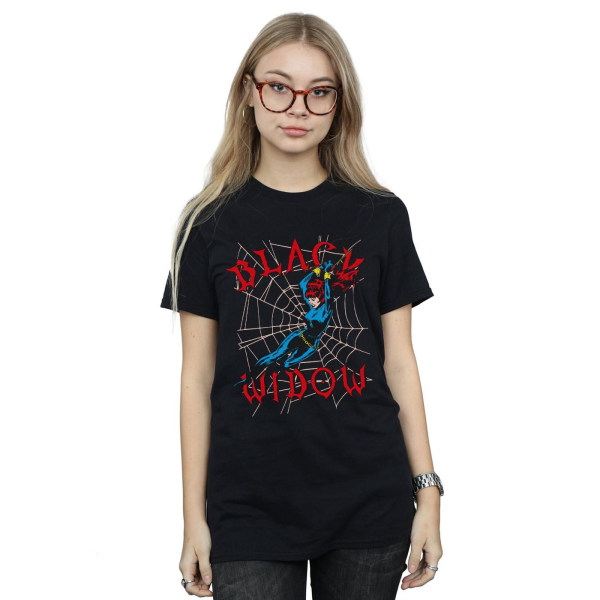 Marvel Womens/Ladies Black Widow Web Cotton Boyfriend T-shirt 4 Black 4XL