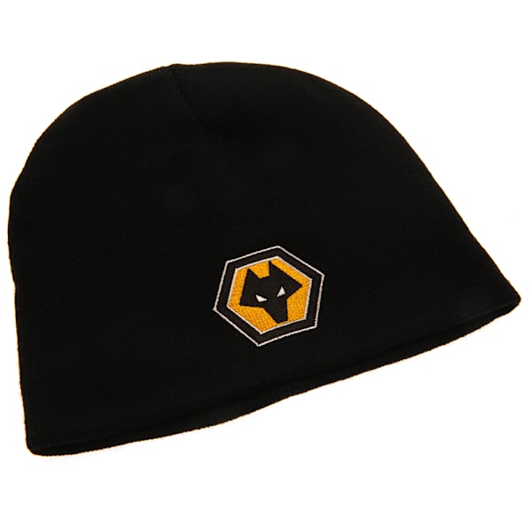 Wolverhampton Wanderers FC Unisex Vuxen Crest Beanie One Size B Black/Yellow One Size