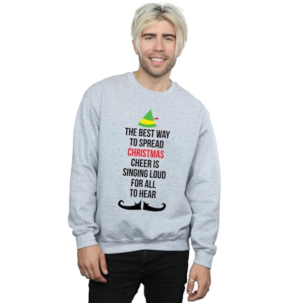 Elf Herr Julstämning Text Sweatshirt 3XL Sports Grey Sports Grey 3XL