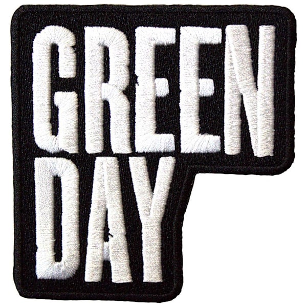 Green Day Vävd Staplad Logotyp Stryk På Patch One Size Svart/Vit Black/White One Size