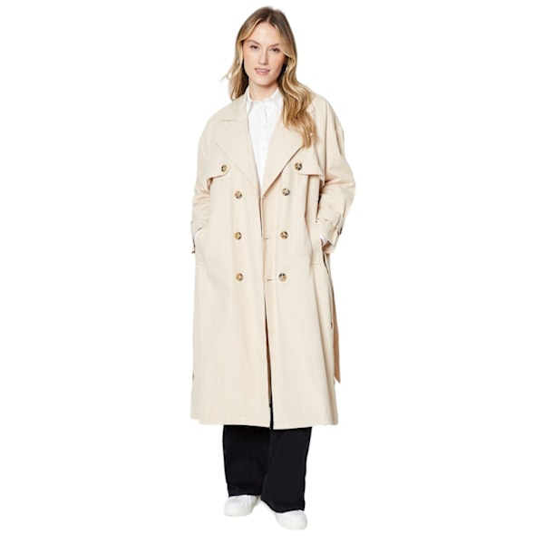 Dorothy Perkins Dam/Dam dubbelknäppt trenchcoat 16 UK Cream 16 UK