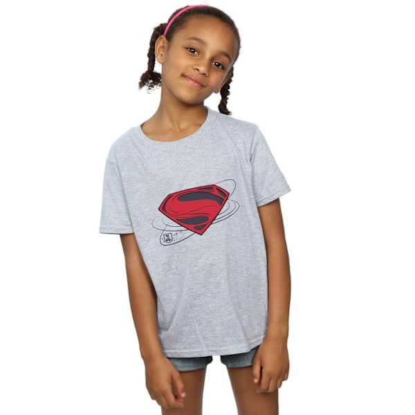 DC Comics Girls Justice League Movie Superman Logo Bomull T-shirt Sports Grey 7-8 Years