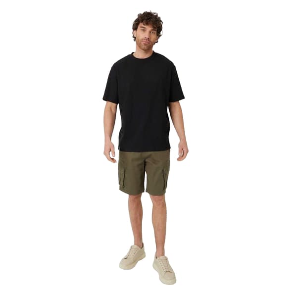 Threadbare Herr Enfärgad Ribbad Regular T-shirt M Svart Black M