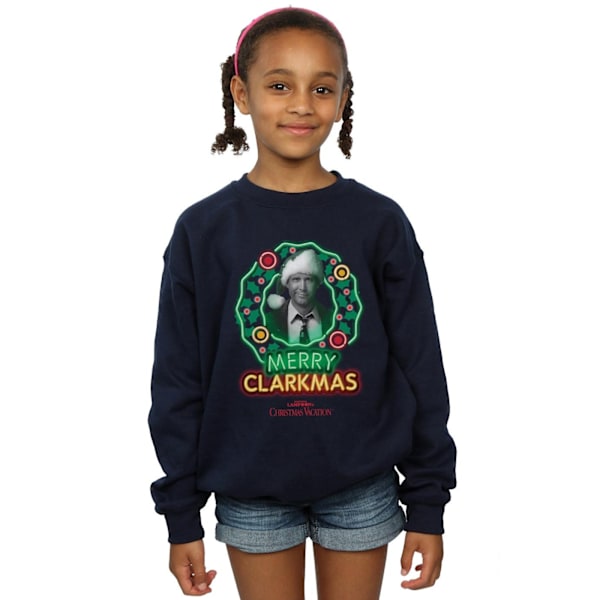 National Lampoon's Christmas Vacation Girls Greyscale Clarkmas Navy Blue 5-6 Years
