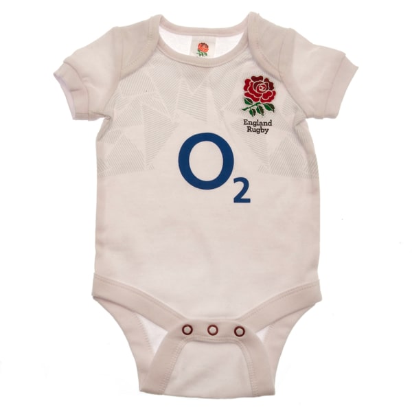 England RFU Baby 2023-2024 Bodysuit (paket med 2) 0-3 månader White/Navy Blue 0-3 Months