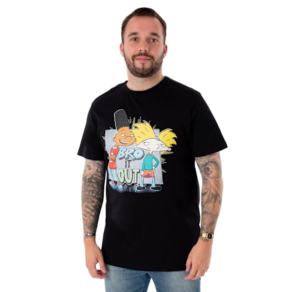 Hey Arnold! Herr T-shirt med kort ärm Bro It Out XXL Svart Black XXL