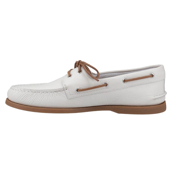 Sperry Herr Äkta Läder 2 Öljetter Båtskor 9 UK Vit/Gu White/Gum 9 UK