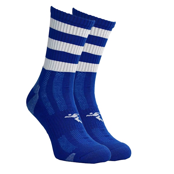 Precision Barn/Barn Pro Randiga Gaelic Mellanhöga Strumpor 3 UK-6 UK Royal Blue/White 3 UK-6 UK