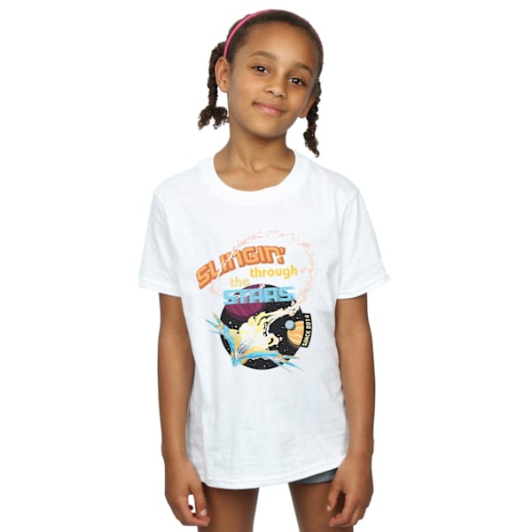 Marvel Girls Guardians Of The Galaxy Milano Stars Bomull T-Shir White 9-11 Years