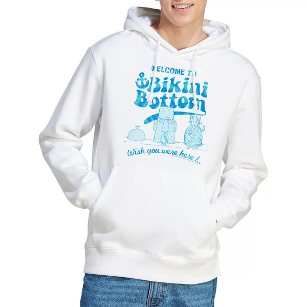 SvampBob Fyrkant Herr Bikini Bottom Welcome Hoodie XXL Vit White XXL