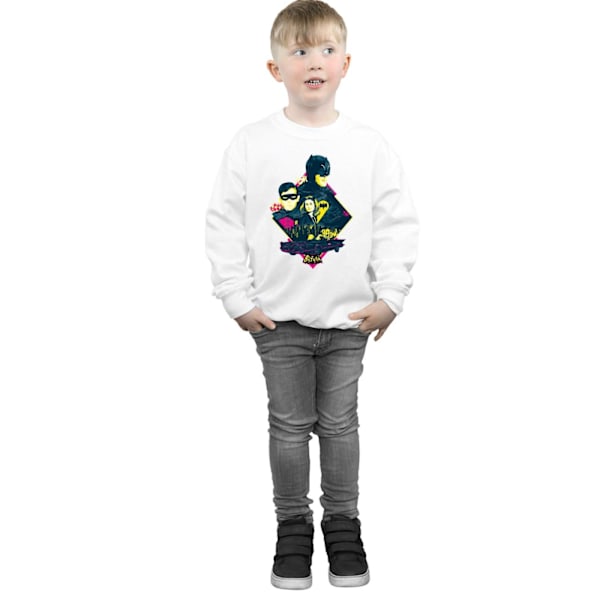 DC Comics Boys Batman TV-serie karaktär Pop Art Sweatshirt 7- White 7-8 Years