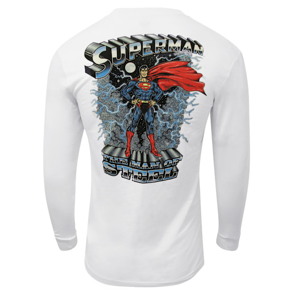 Superman Man Of Steel Lightning Långärmad T-shirt M Vit White M