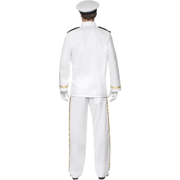 Smiffys Herr Deluxe Kapten Kostym XL Vit White XL