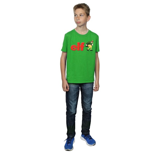 Elf Boys Crouching Logo T-Shirt 7-8 år Irländsk Grön Irish Green 7-8 Years