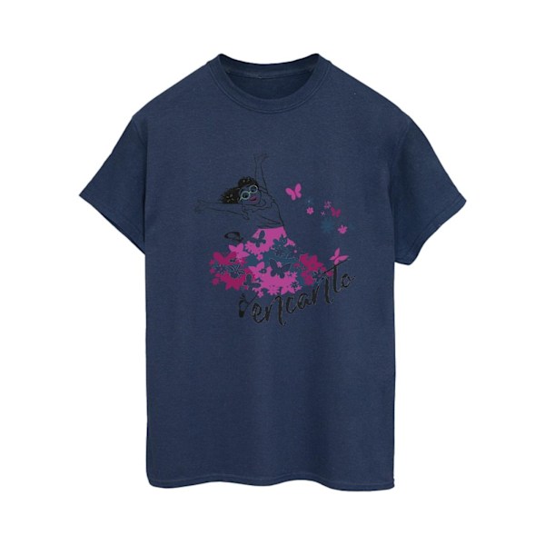 Disney Dam/Kvinnor Encanto Mirabel Blommig Bomull Pojkvän T- Navy Blue M