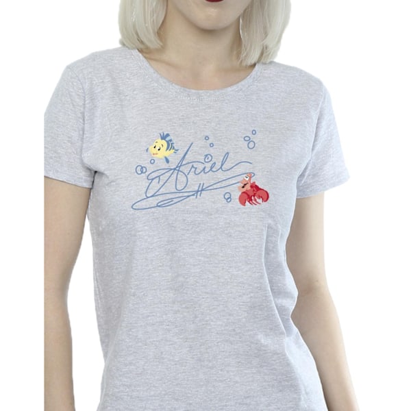 Disney Dam/Kvinnor Den Lilla Sjöjungfrun Ariel Bomull T-shirt XL Sports Grey XL