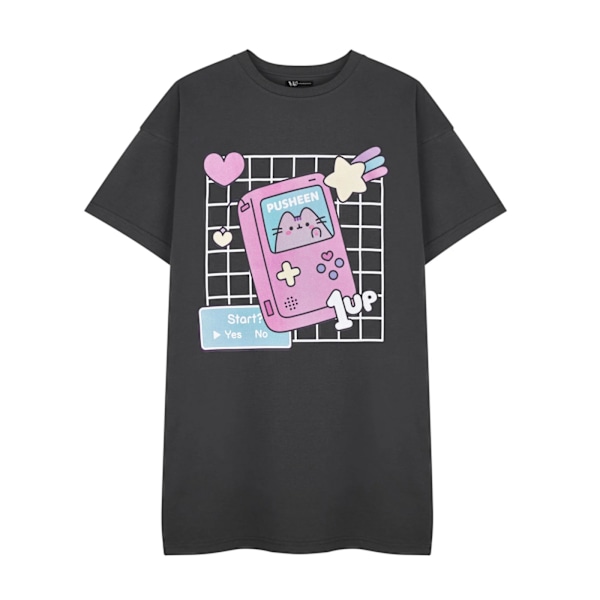 Pusheen Dam T-shirt med korta ärmar Gameboy Storlek XL Kolgrå Charcoal XL