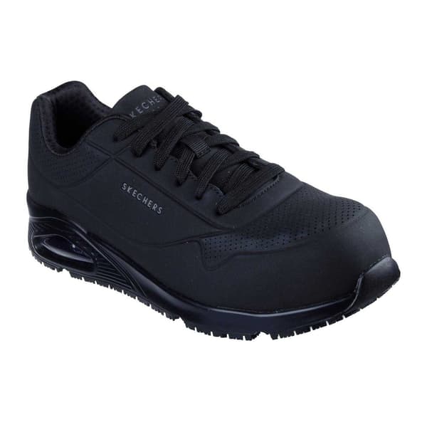 Skechers Herr Uno Doltin Stål Stålhätta Breda Skyddsskor Black 8 UK