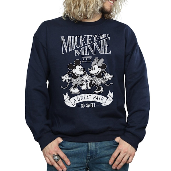 Disney Herr Mickey Och Minnie Mouse Great Pair Sweatshirt S Nav Navy Blue S