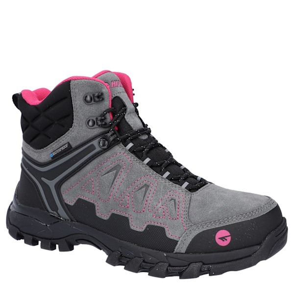 Hi-Tec V-Lite Explorer Suede V-Lite Vattentäta Vandringskängor för Herr Grey/Fuchsia 5 UK
