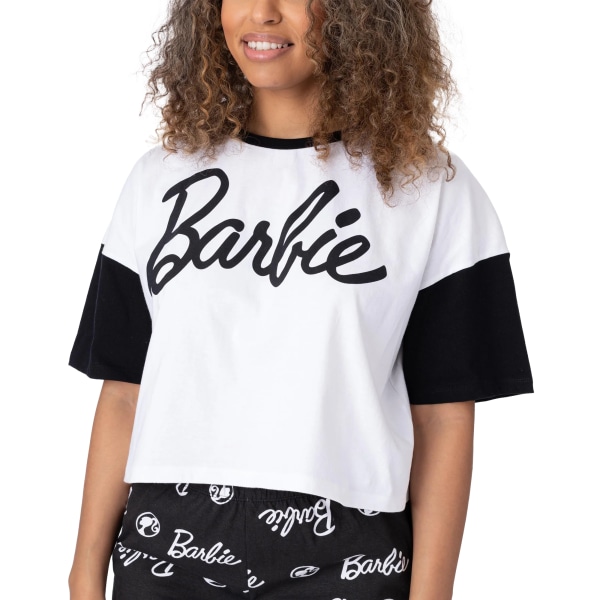 Barbie Dam/Dam Kort Pyjamas Set S Svart/Vit Black/White S