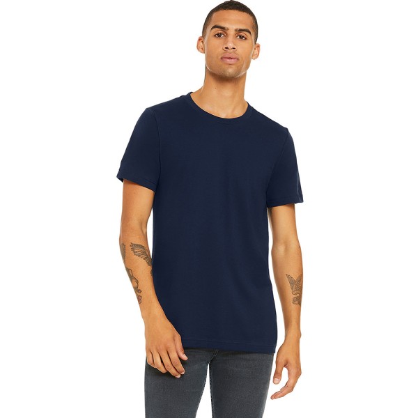 Canvas unisex jersey T-shirt med rund hals / kortärmad herr T-Sh Navy Blue M