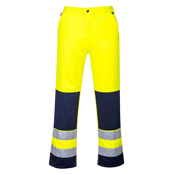 Portwest Herr Seville Kontrast Hi-Vis Arbetsbyxor XL R Gul Yellow/Navy XL R