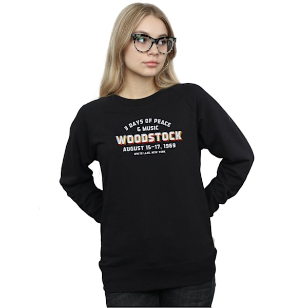 Woodstock Womens/Ladies Varsity 1969 Sweatshirt M Svart Black M