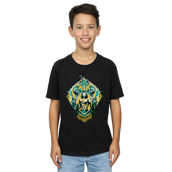 DC Comics Boys Aquaman The Trench Crest T-Shirt 9-11 år Svart Black 9-11 Years