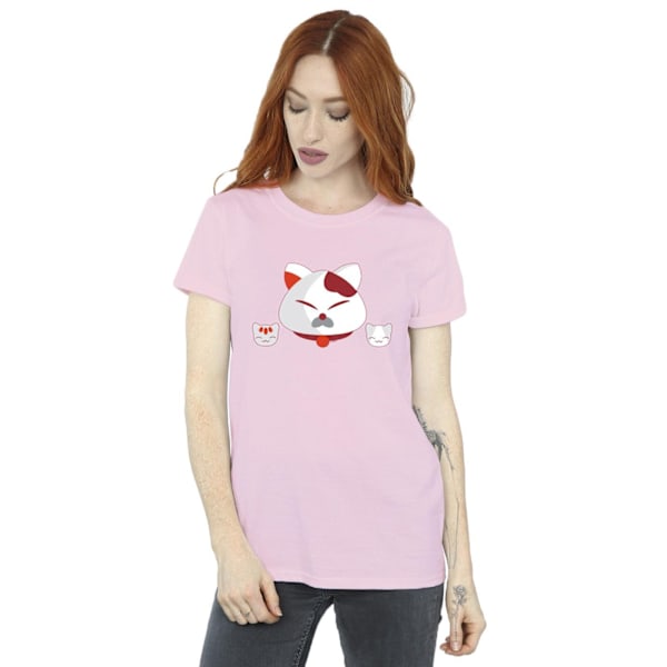 Disney Dam/Kvinnor Big Hero 6 Baymax Kattunghuvuden Bomull Pojkvän T-shirt Baby Pink XL