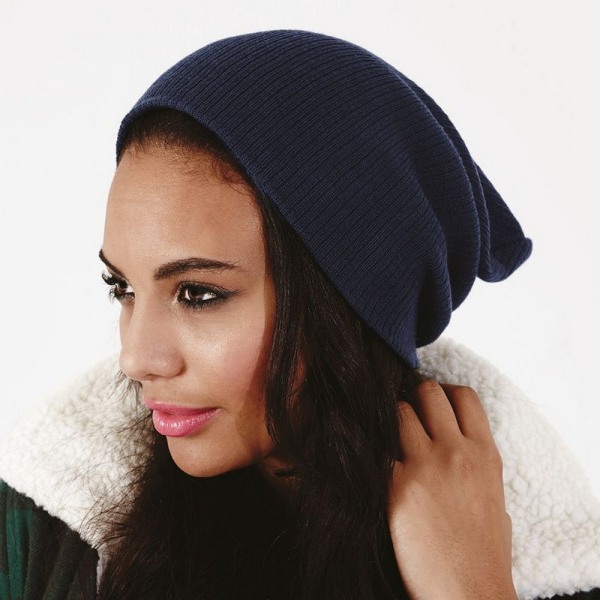 Beechfield Unisex Slouch Winter Beanie Hat One Size French Navy French Navy One Size