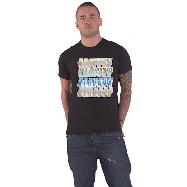 Nirvana Unisex Adult Repeat Logo Bomull T-shirt XL Svart Black XL