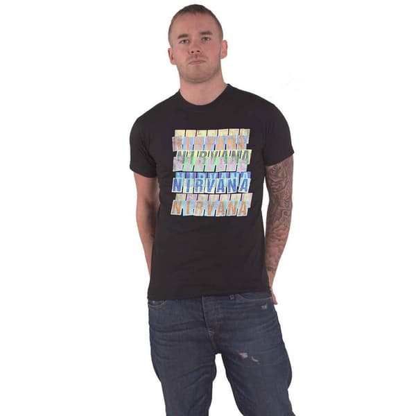 Nirvana Unisex Vuxen Repeat Logo Bomull T-shirt L Svart Black L