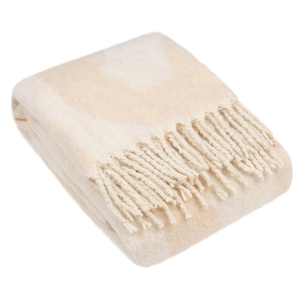 Hoem Meta Jacquard Tassel Throw 180cm x 130cm Marshmallow Marshmallow 180cm x 130cm