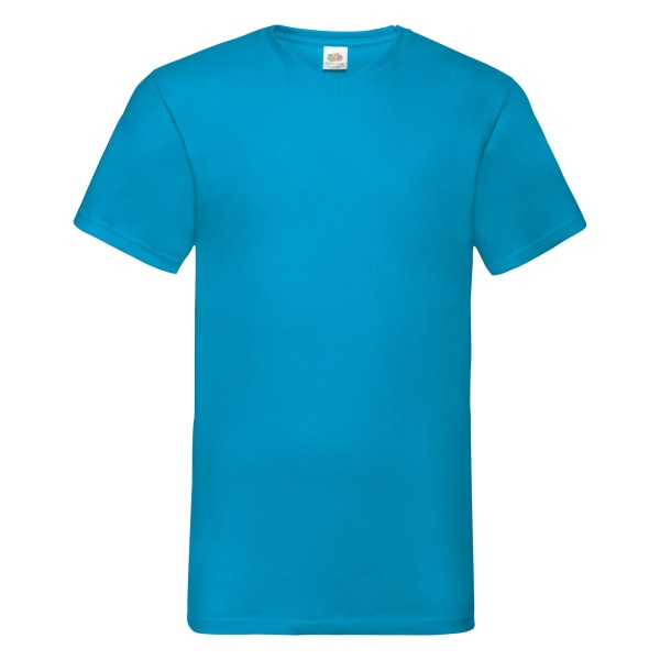 Fruit Of The Loom Mens Valueweight V-Neck, Kortärmad T-shirt Azure Blue 3XL