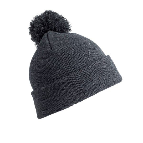 Resultat Winter Essentials Herr Pom Pom Beanie One Size Grå Grey One Size