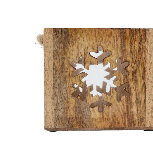 Hill Interiors Trä Snöflinga Värmeljushållare 19cm x 16cm x 1 Brown 19cm x 16cm x 16cm