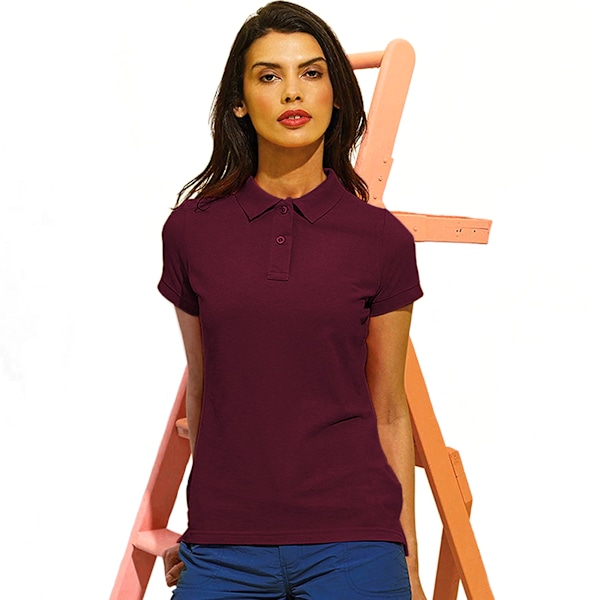 Asquith & Fox Dam/Dam Short Sleeve Performance Blend Polo Burgundy S