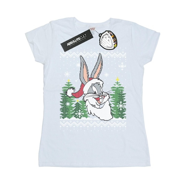 Looney Tunes Dam/Damer Bugs Bunny Jul Fair Isle Bomull White S