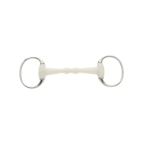 Lorina Flexi Mullen Mouth Eggbutt Snaffle 5,5 tum Silver/Vit Silver/White 5.5in