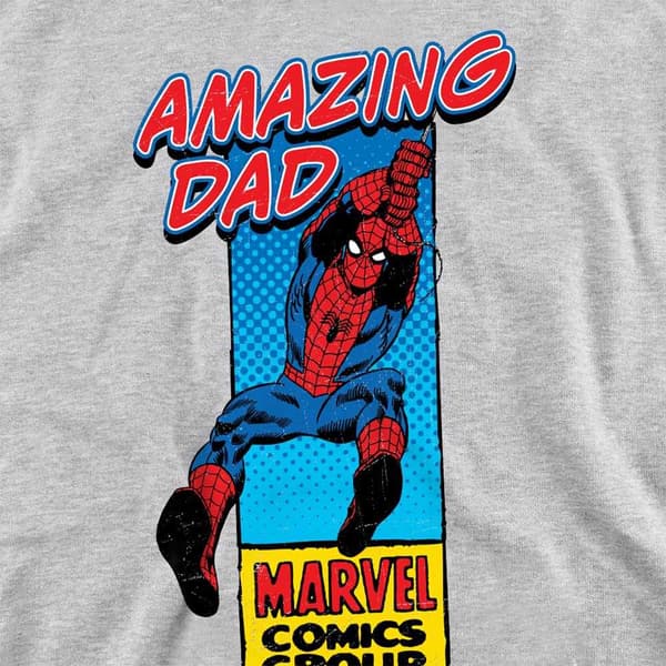 Marvel Comics Herr Amazing Dad Spider-Man Corner Box Heather Fa Heather Grey S