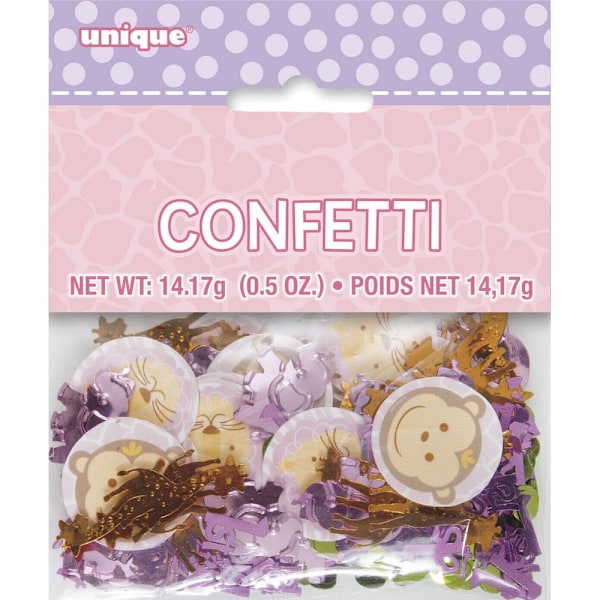 Unik fest Safari 1:a födelsedagskonfetti One Size Rosa/Guld Pink/Gold One Size