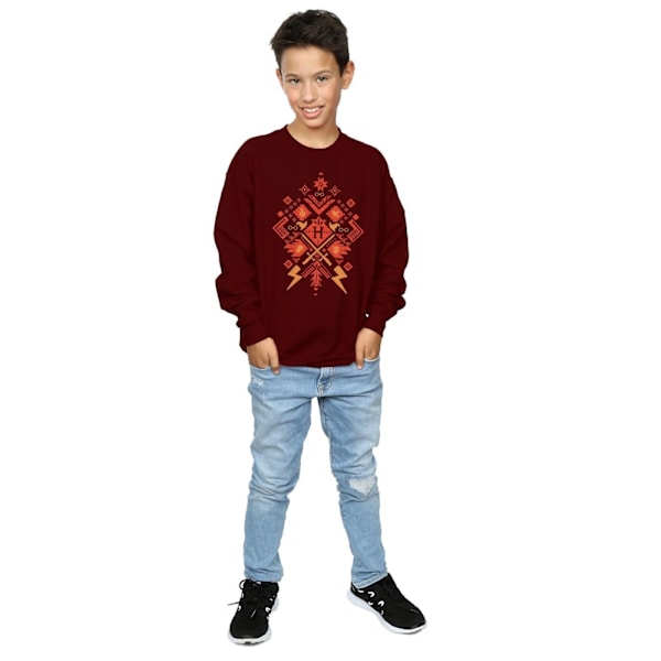 Harry Potter Pojkar Jul Fair Isle Sweatshirt 12-13 År Bu Burgundy 12-13 Years