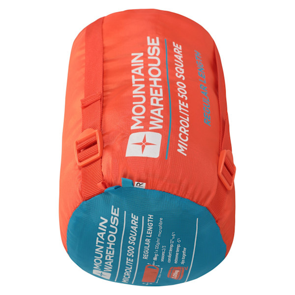 Mountain Warehouse Microlite 500 Mid Season Square Right Zip Sl Orange/Blue 200cm